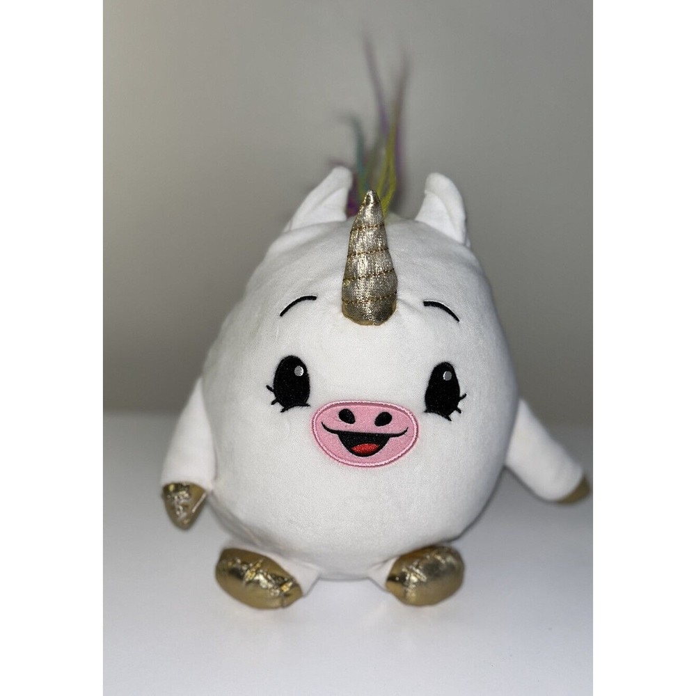 Moose White Unicorn With Rainbow Hair 8”Plush Stuffed Animal
